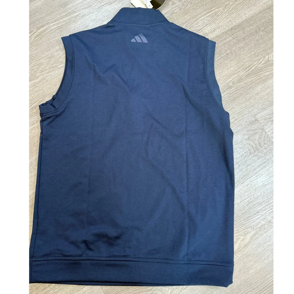 Adidas Mens ELVTD 1/4 Zip Vest Navy Blue Size S‎ Sleeveless Golf Athleisure